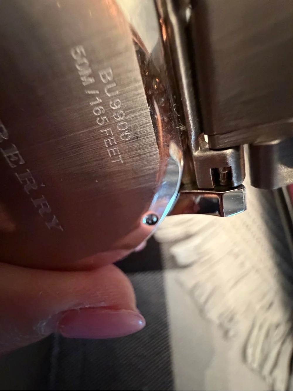 Burberry Silver-Tone Stainless Steel Watch with Champagne Dial